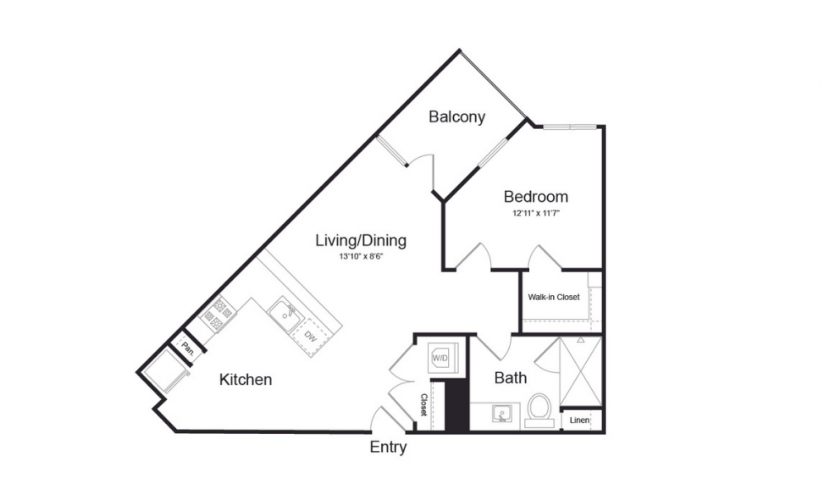A1.1 - 1 bedroom floorplan layout with 1 bath and 693 square feet. (Preview)