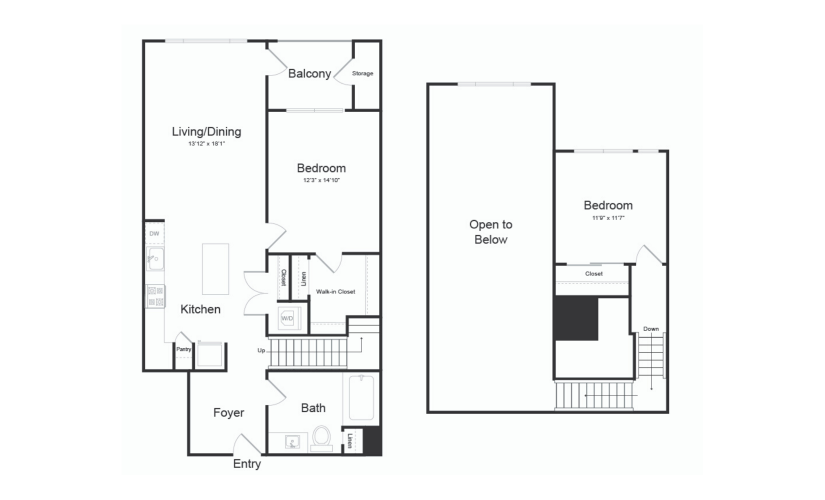 D1 3 Bed 2 Bath Floorplan